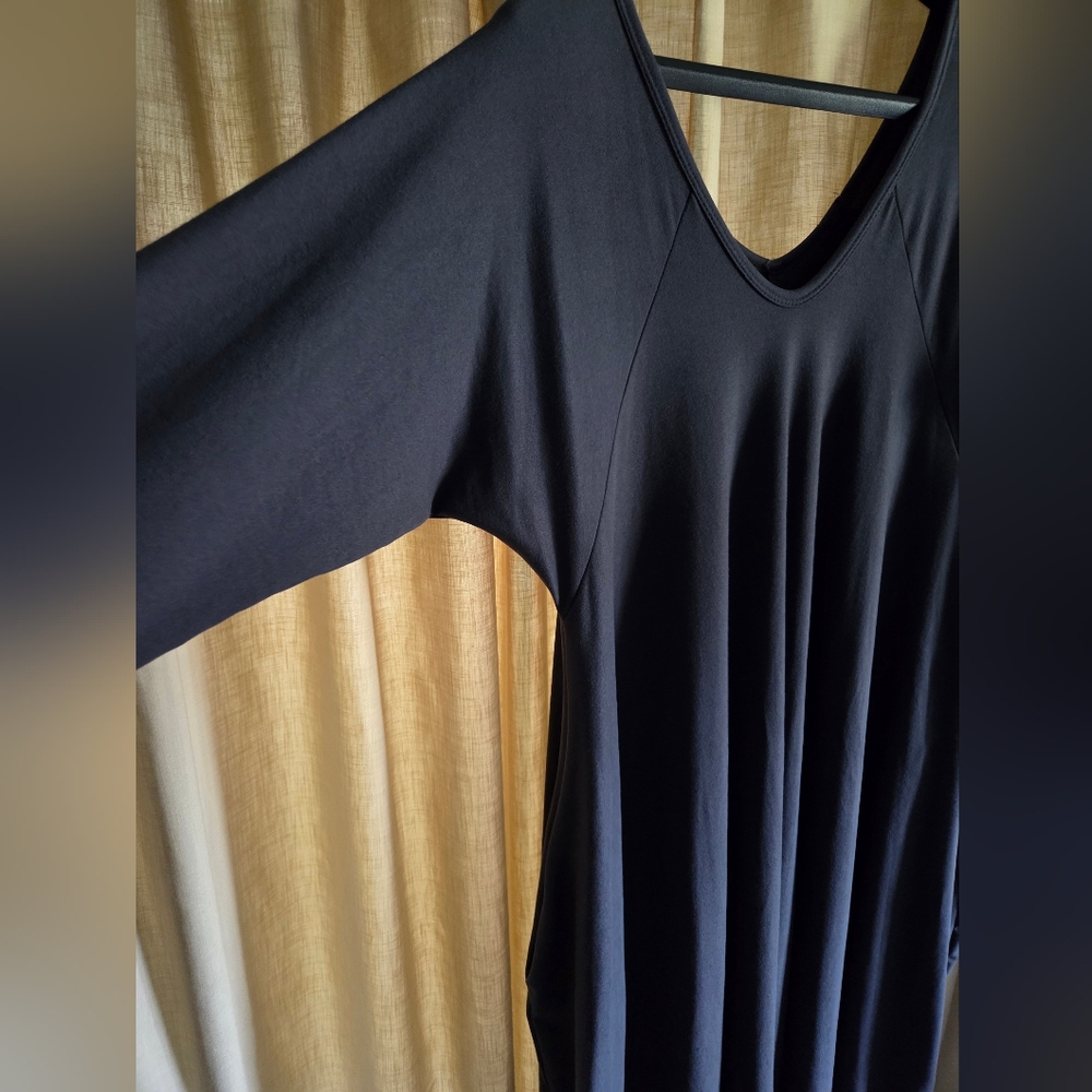 Harem Style Dark Gray Asymmetrical Dress Perfect for Lagenlook Style - Picture 9 of 16